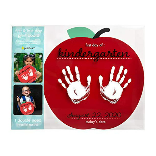 Includes Non-Toxic Paint to Create Handprints Pearhead First and Last Day of School Reversible Apple Photo Sharing Handprint Sign Red